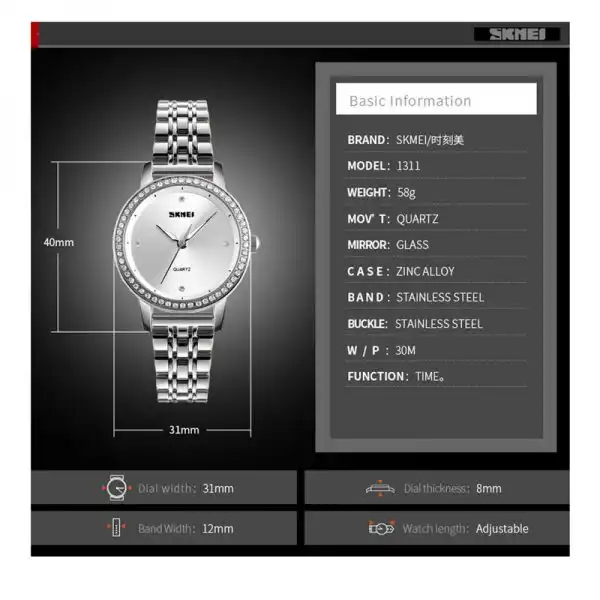 ساعت مچی عقربه ای زنانه اسکمی مدل 1311 کد 3