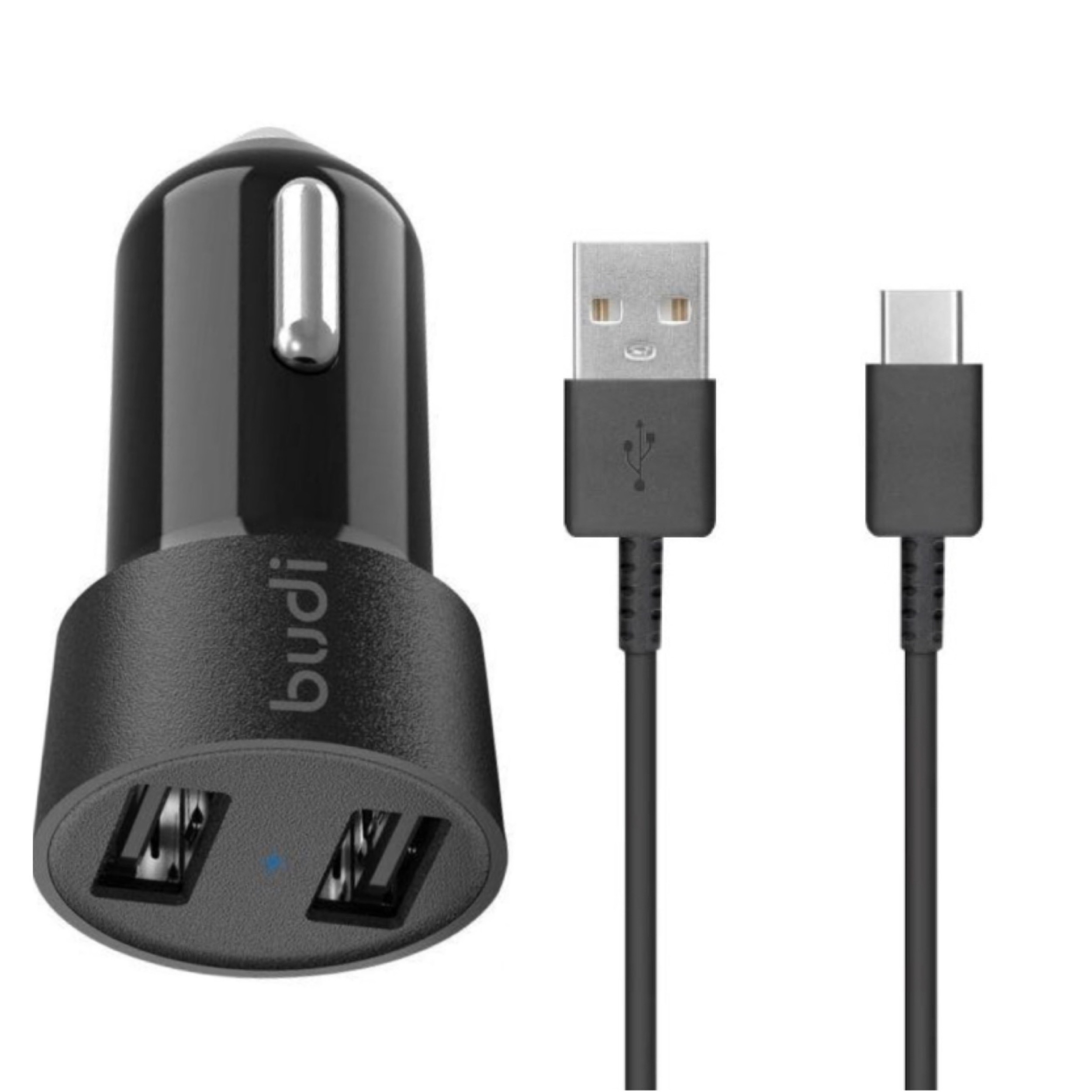 شارژر فندکی 17 وات بودی مدل M8j622 به همراه کابل تبدیل USB-C