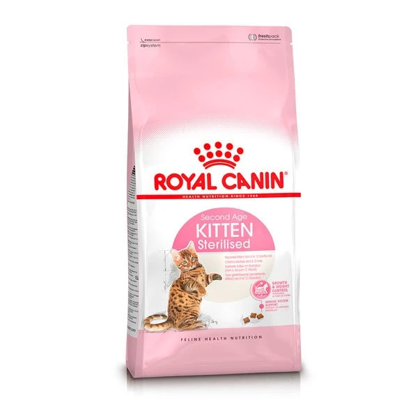 غذای خشک گربه رویال کنین مدل KITTEN STERILISED وزن 2 کیلوگرم