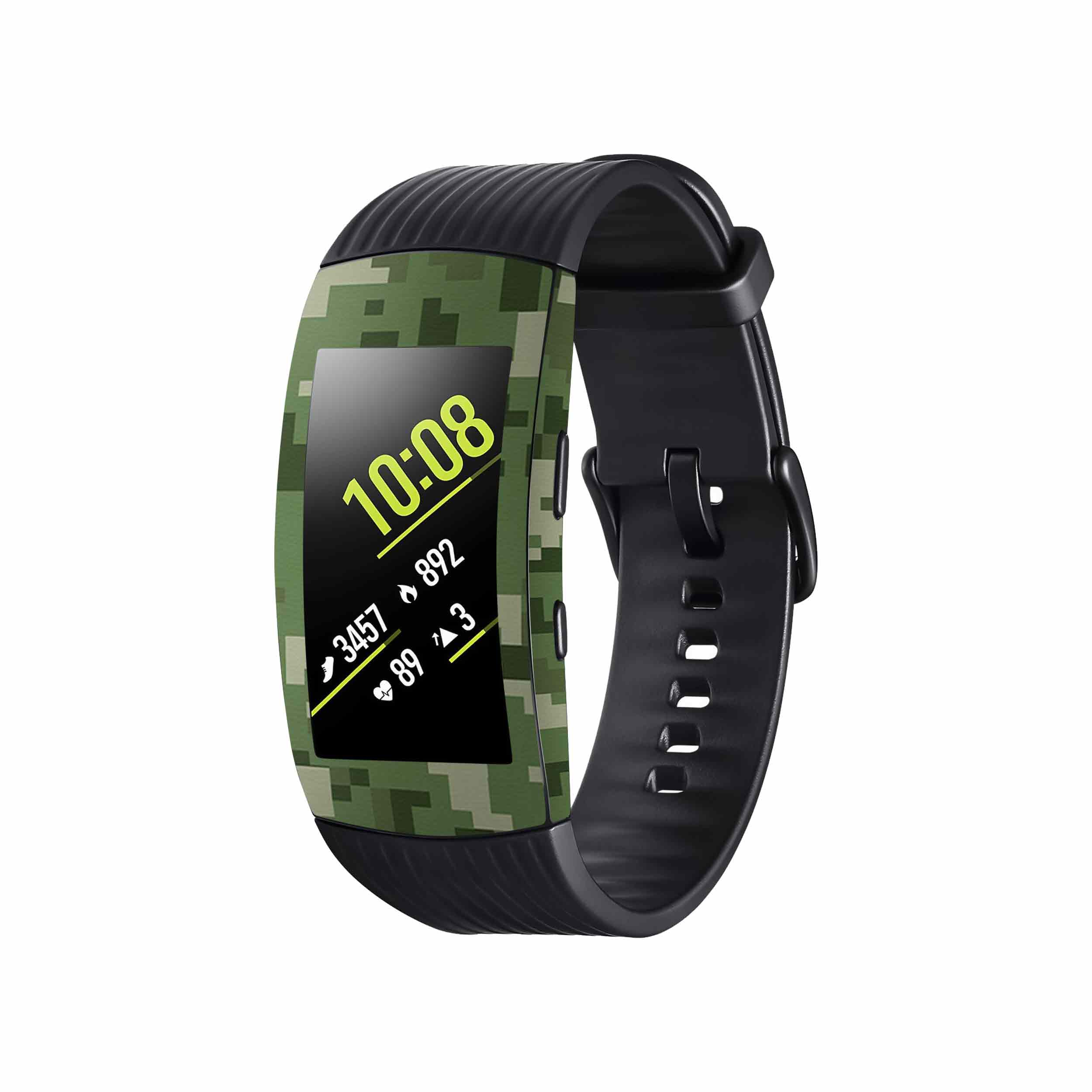 برچسب ماهوت طرح Army-Green-Pixel مناسب برای ساعت هوشمند سامسونگ Galaxy Gear Fit 2 Pro
