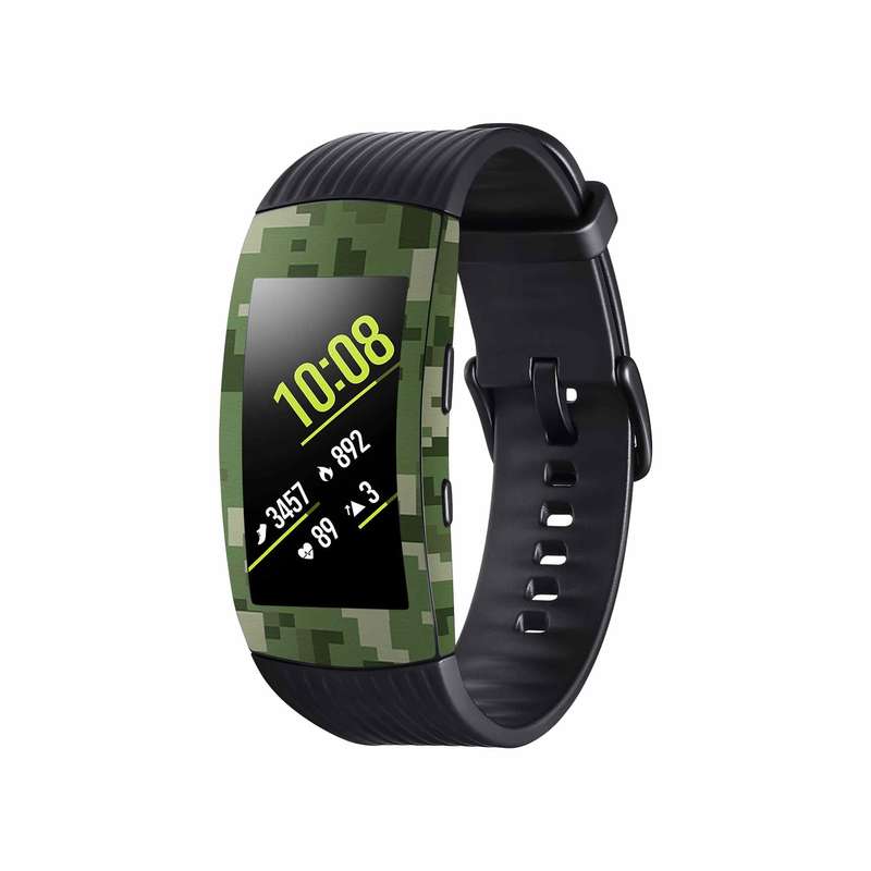 برچسب ماهوت طرح Army-Green-Pixel مناسب برای ساعت هوشمند سامسونگ Galaxy Gear Fit 2 Pro