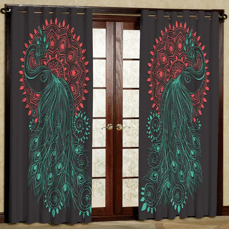 پرده مدل طاووس مخمل پانچی کد 2620 سایز 200x140 سانتی متر