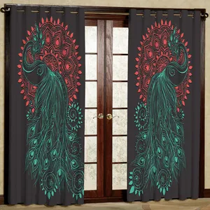 پرده مدل طاووس هازان پانچی کد 2620 سایز 140x200 سانتی متر