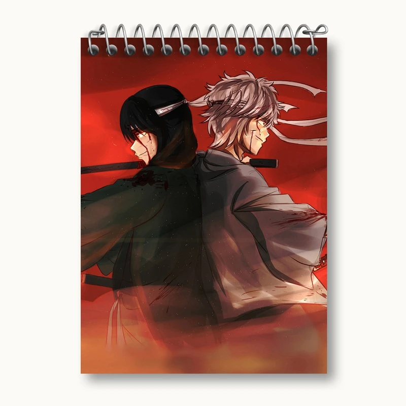 دفتر یادداشت 50 برگ خندالو مدل گینتوکی و شینسوکه انیمه گینتاما کد 12932