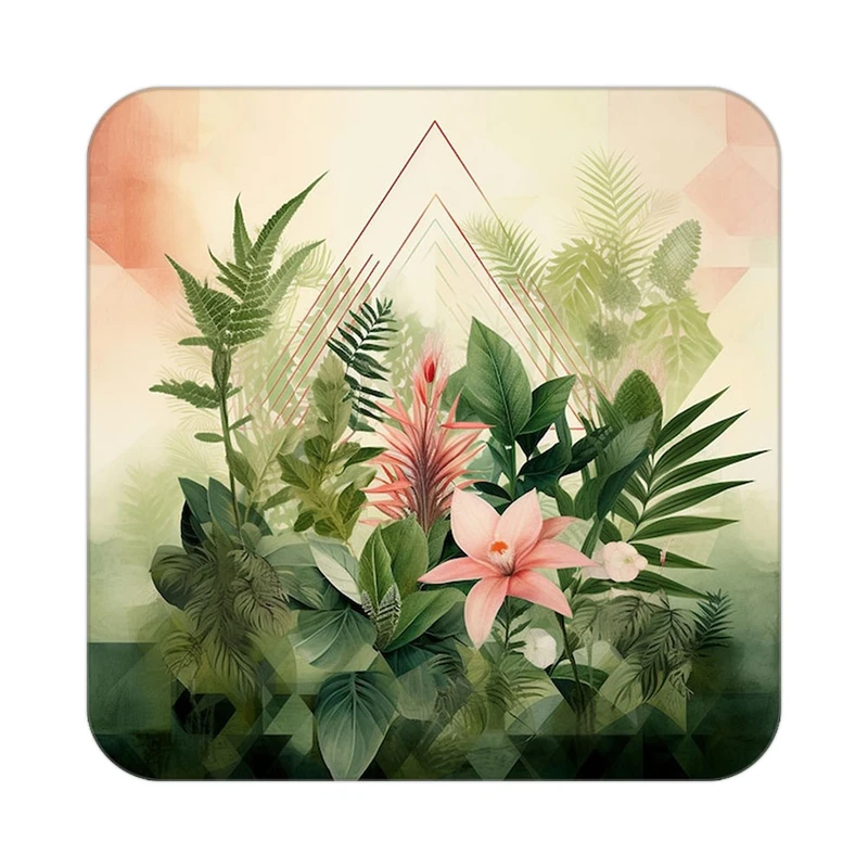 زیر لیوانی کاکتی طرح گل مدل mp16197