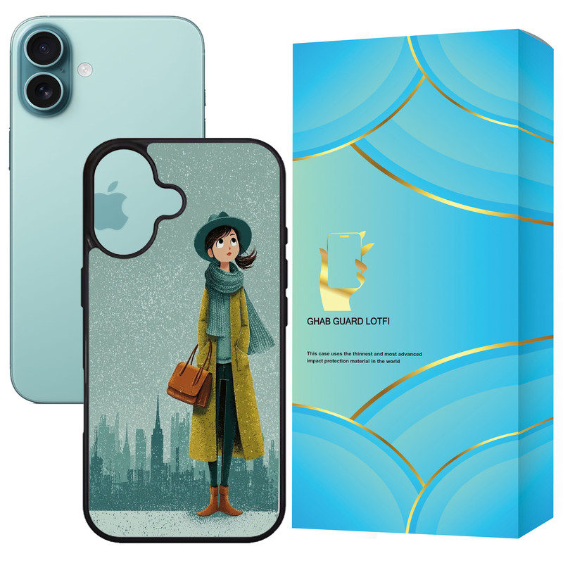 کاور قاب گارد لطفی طرح دختر مدل G16PL مناسب برای گوشی موبایل اپل iPhone 16 Plus