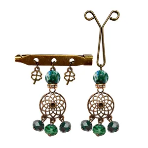 ست گیره روسری و سنجاق سینه زنانه مدل PM087