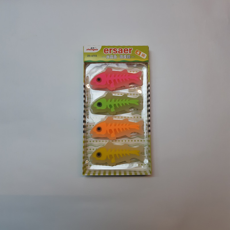 پاک کن مدل ماهی بسته 4 عددی