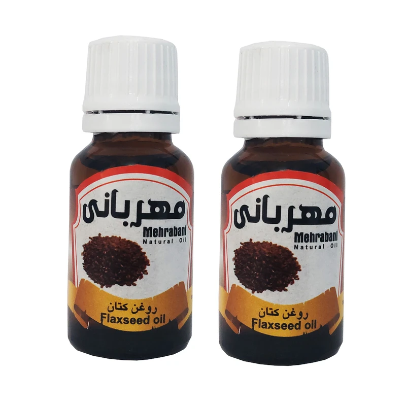 روغن بدن مهربانی مدل کتان کد RBM-KT-2 مناسب انواع پوست حجم 18 میلی لیتر بسته 2 عددی