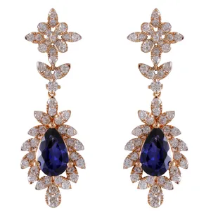 گوشواره طلا 18 عیار زنانه جواهری گاندی مدل 26968