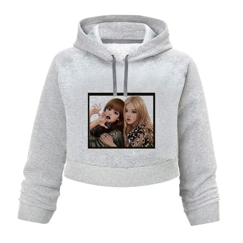 هودی کراپ زنانه مدل بلک پینک کد K432 kT