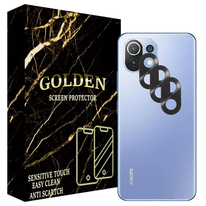 محافظ لنز دوربین گلدن مدل GLDM01 مناسب برای گوشی موبایل شیائومی Mi 11 lite بسته سه عددی