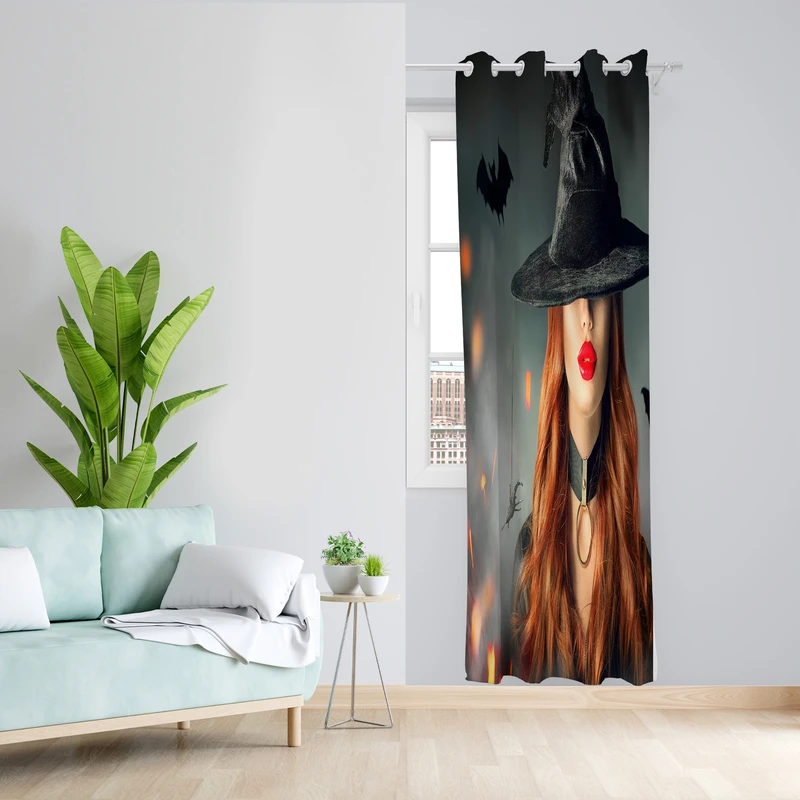 پرده طرح دختر مدل مخمل پانچی کد L 773 Z سایز 140x200 سانتی متر