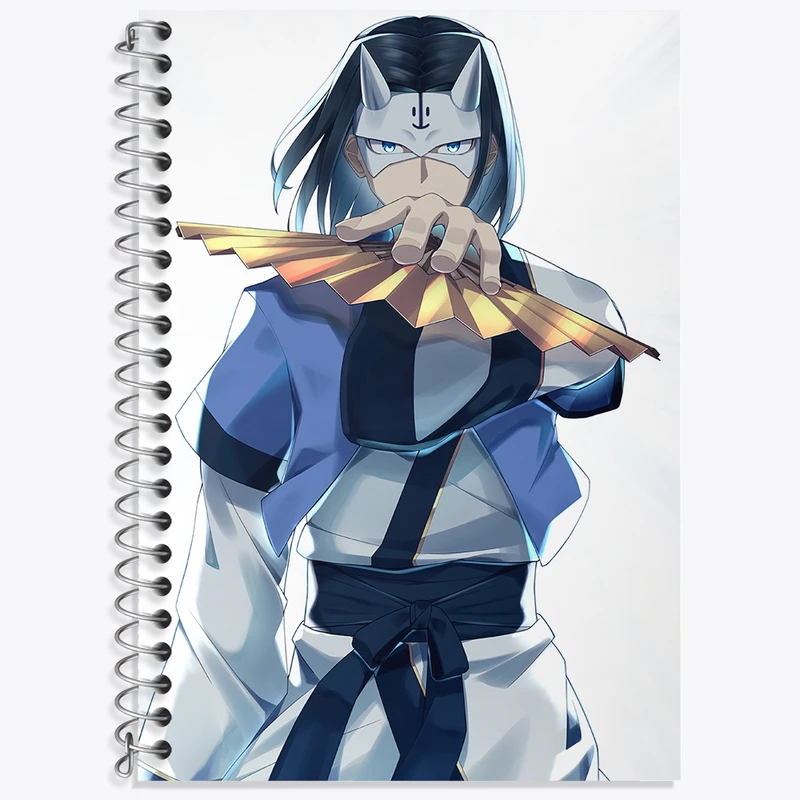 دفتر زبان 50 برگ خندالو مدل دو خط طرح بازی Utawarerumono کد 35374