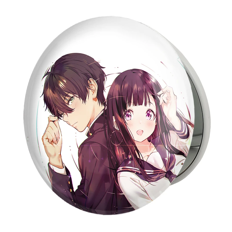 آینه جیبی خندالو طرح چیتاندا و اورکی انیمه هیوکا Hyouka مدل تاشو کد 17102 