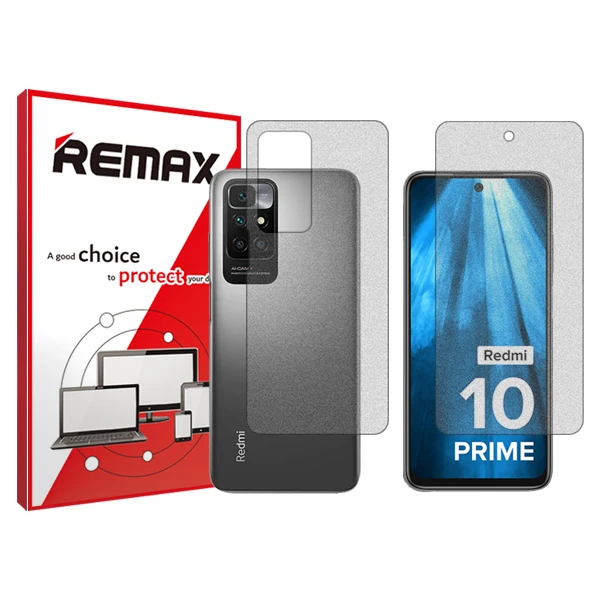 محافظ صفحه نمایش مات ریمکس مدل Resistant مناسب برای گوشی موبایل شیائومی Redmi 10 Prime به همراه محافظ پشت گوشی