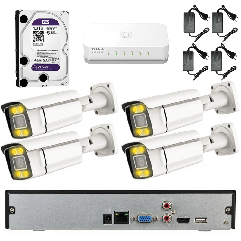 سیستم امنیتی نظارتی تحت شبکه مدل IP KIT 4 - 2 MP - STAR LIGTH