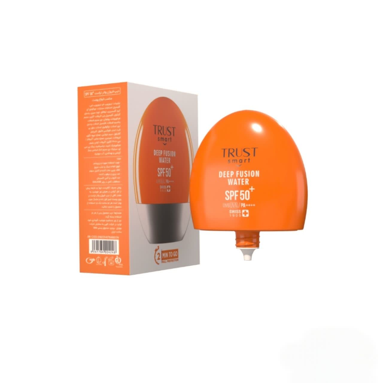 کرم ضد آفتاب بدون رنگ تـراسـت SPF 50 مدل دیپ فیوژن واتر محافظ UVA،UVB مناسب برای انواع پوست حجم 40 میلی لیتر