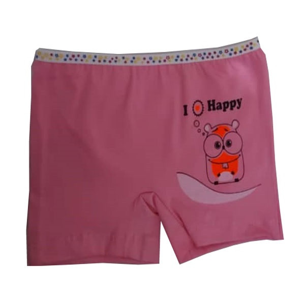 شورت دخترانه طرح هپی رنگ صورتی