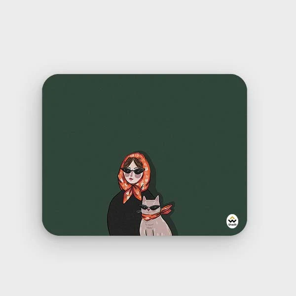 ماوس پد شادیت مدل دختر و گربه کد01 سایز 24*19 سانتیمتر
