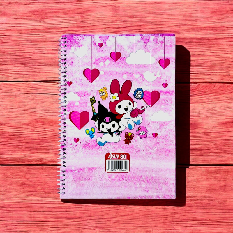 دفتر مشق 80 برگ آوان مدل حاشیه دار طرح کرومی و ملودی کد LF1