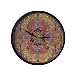 ساعت دیواری مدوپد طرح فرش قم لچک و ترنج مدل C-Ghom018