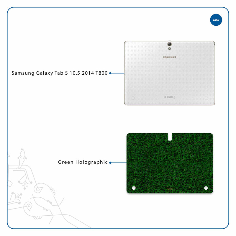 برچسب پوششی ماهوت مدل Green-Holographic مناسب برای تبلت سامسونگ Galaxy Tab S 10.5 2014 T800