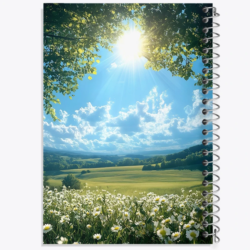 دفتر شطرنجی 50 برگ خندالو طرح منظره ی طبیعت کد F5264