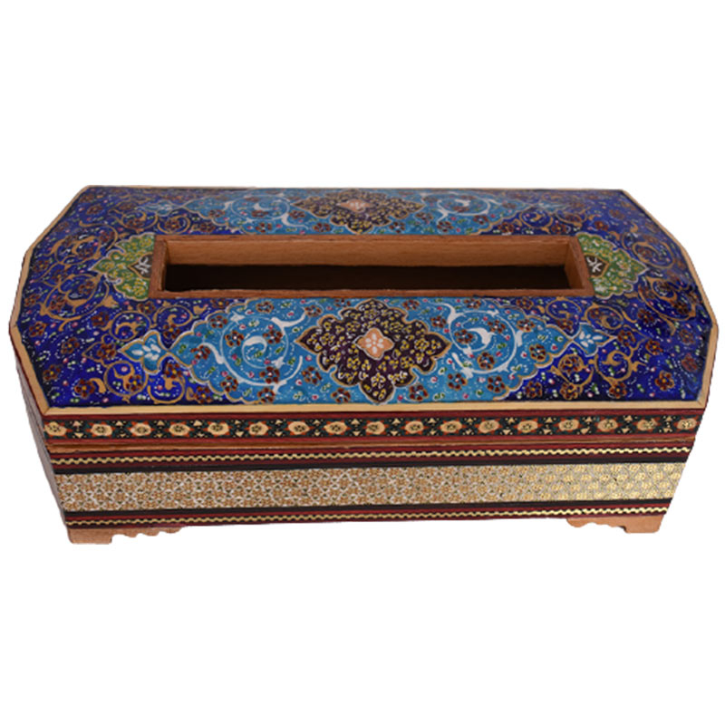 جعبه دستمال کاغذی خاتم کاری مدل 3604
