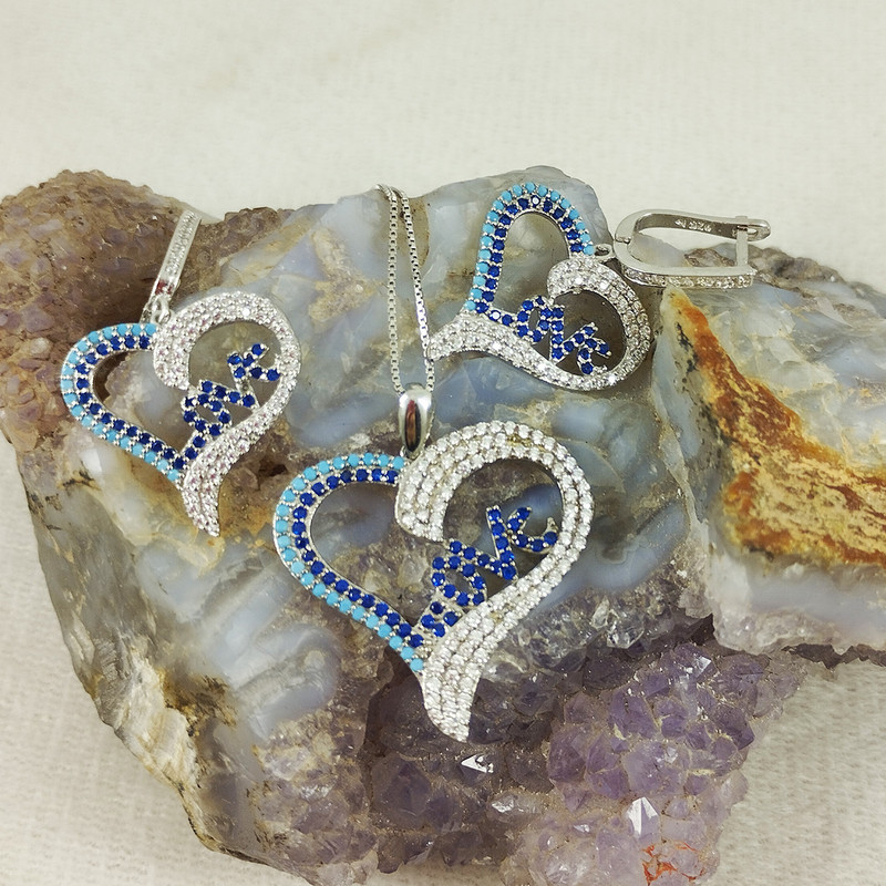 نیم ست نقره زنانه سلین کالا مدل قلب  کد 2-6