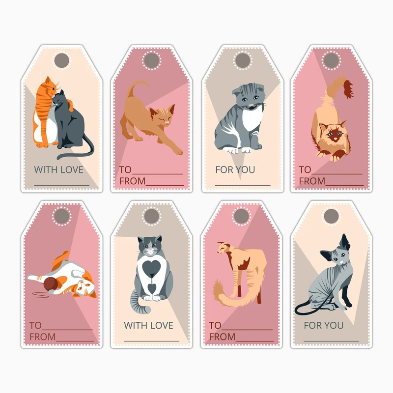 استیکر لپ تاپ و موبایل بووم طرح تگ تشکر کد MD27 مجموعه 8 عددی