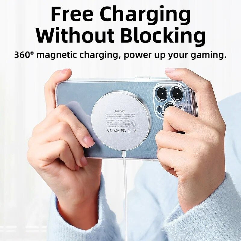 شارژر 15 وات بی سیم ریمکس مدل Magsafe Fast Charge 15W