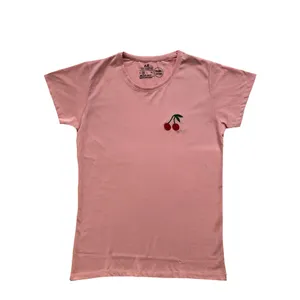 تی شرت آستین کوتاه زنانه اچ اند ام مدل ساده گلدوزی