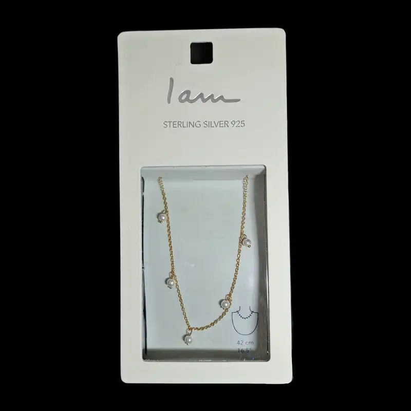 گردنبند نقره زنانه آی ام مدل مروارید 4276