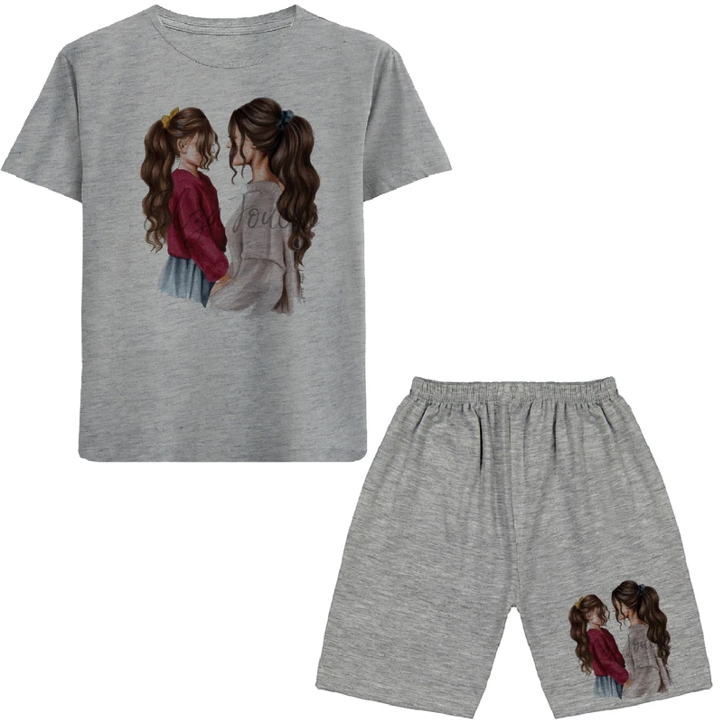 ست تی شرت و شلوارک دخترانه مدل دوست N53