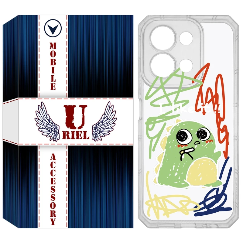 کاور یوریل مدل Clear کد 21 طرح دایناسور نقاش مناسب برای گوشی موبایل شیائومی Redmi 15C 4G