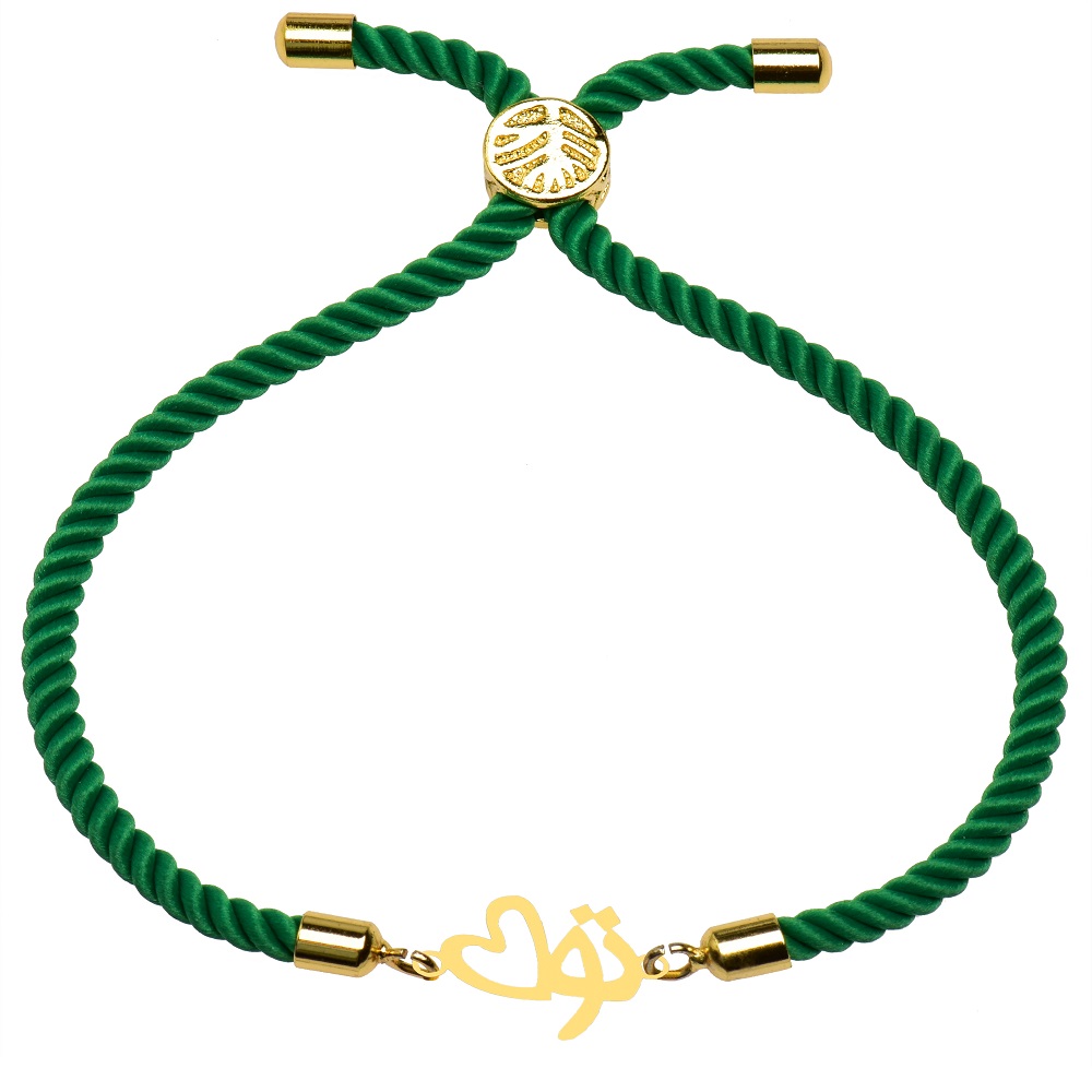 دستبند طلا 18 عیار زنانه کرابو طرح تو و قلب مدل kr101031
