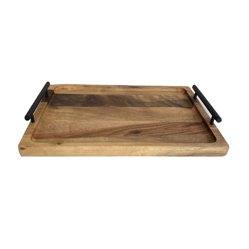 سینی دسته دار مدل چوبی سایز 24*35 سانتی متر