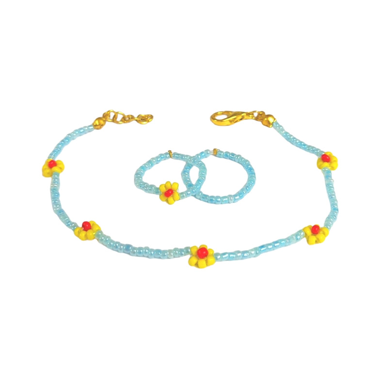 نیم ست دخترانه مدل منجوق شکوفه 01 نیم ست دخترانه مدل منجوق شکوفه 01