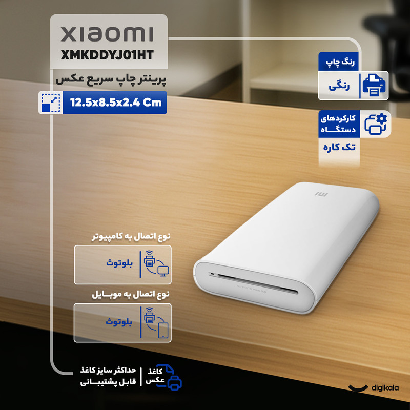 پرینتر شیائومی رنگی تک کاره با چاپ کاغذ عکس مدل XMKDDYJ01HT، قابلیت پشتیبانی از فناوری AR، مجهز به فناوری چاپ بدون جوهر ZINK