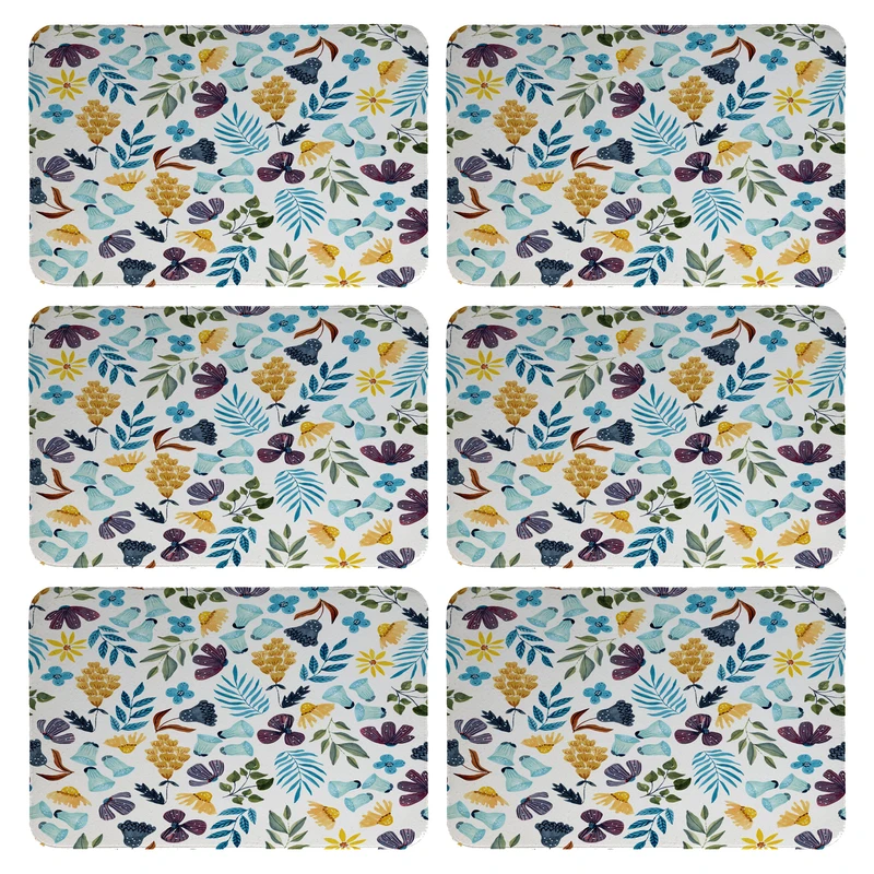 زیربشقابی طرح گل کد 9340 بسته 6 عددی 