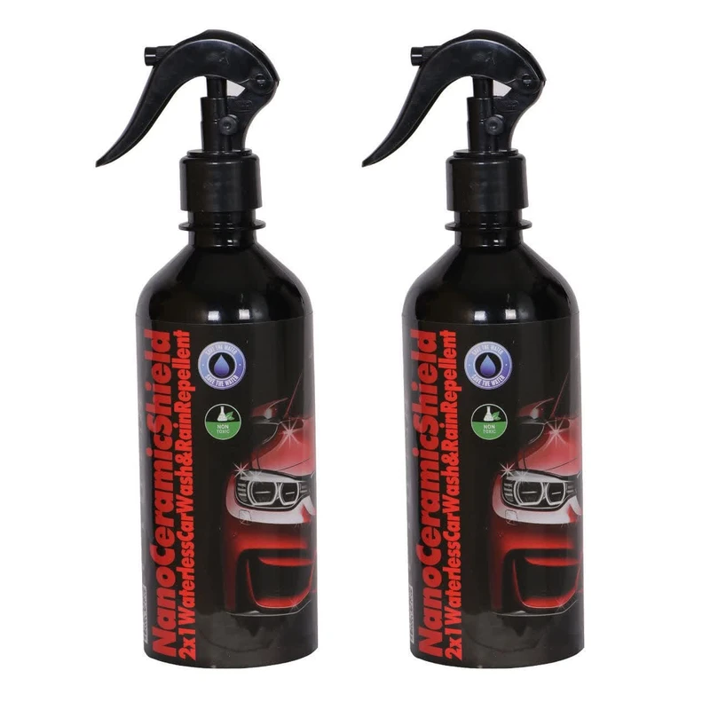 اسپری محافظ فوق آبگریز خودرو شرکت دانش بنیان آرامید یزد مدل نانوسرامیک حجم 500 میلی لیتر بسته 2 عددی