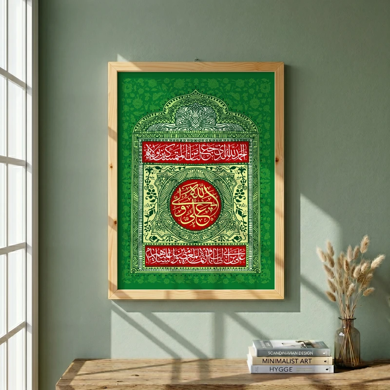 تابلو طرح علی ولی الله  عید غدیر مدل G14477 فریم کرم روشن
