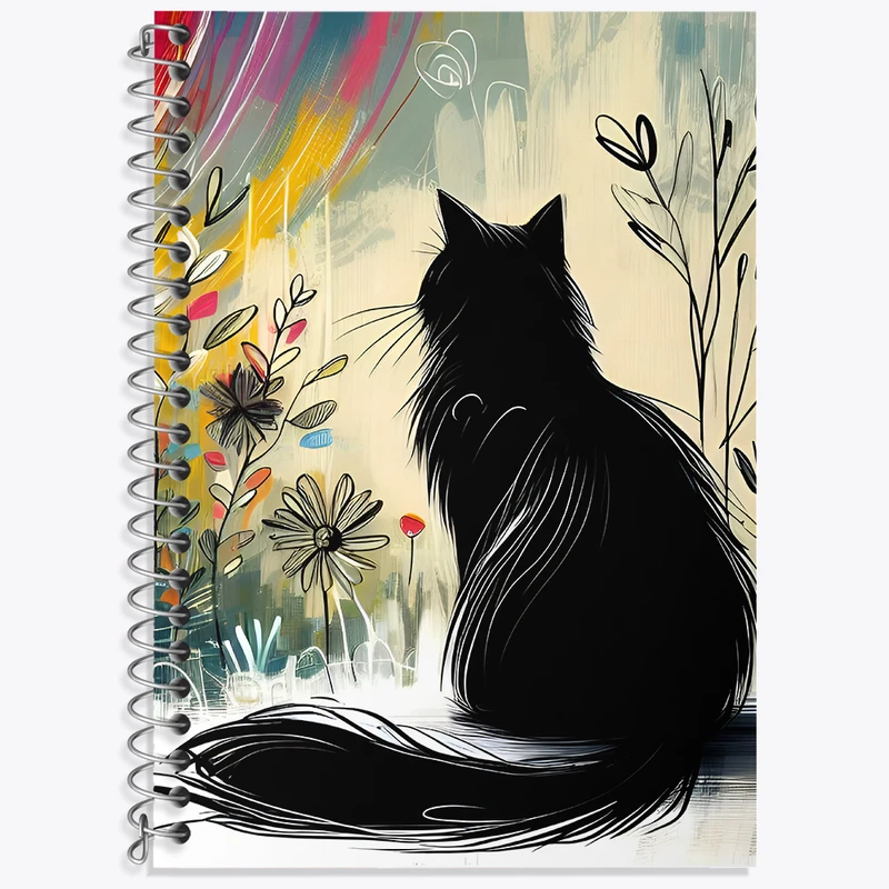 دفتر زبان 50 برگ خندالو مدل سه خط طرح گربه کد N5574