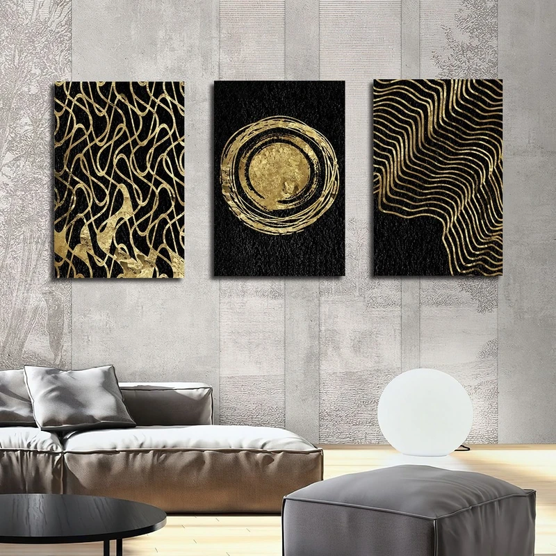 تابلو شاسی بکلیت طرح انتزاعی خورشید مدل SH-2482 مجموعه 3 عددی