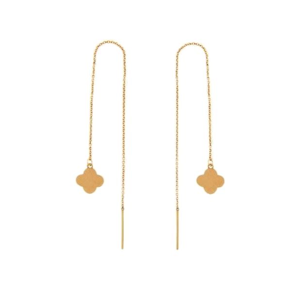 گوشواره طلا 18 عیار زنانه قیراط طرح ونکلیف کد GH4644 -  - 1