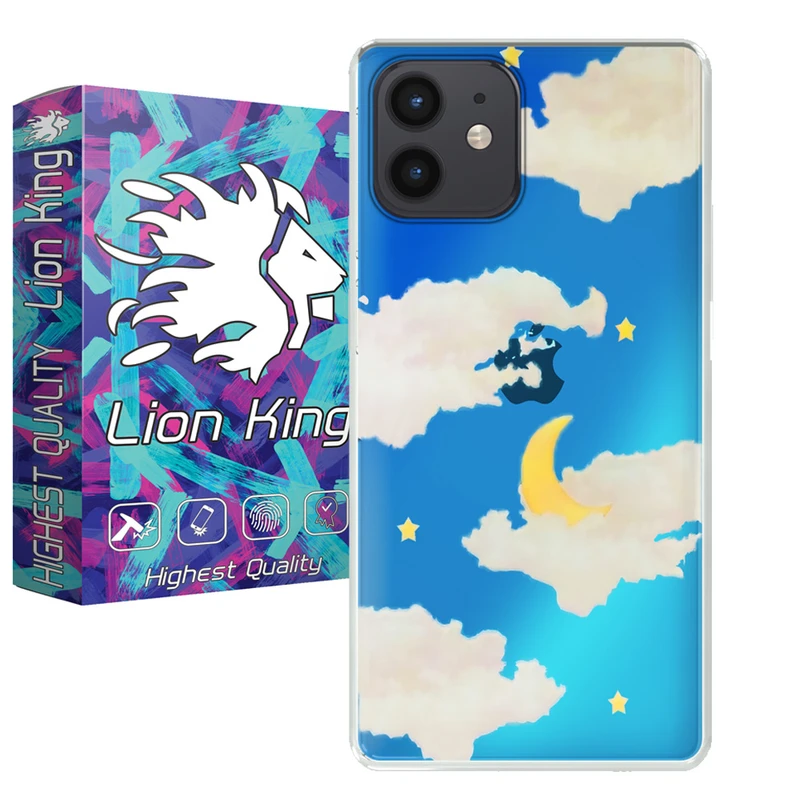   کاور لاین کینگ مدل هولوگرامی ابر وماه مناسب برای گوشی موبایل اپل IPhone 12