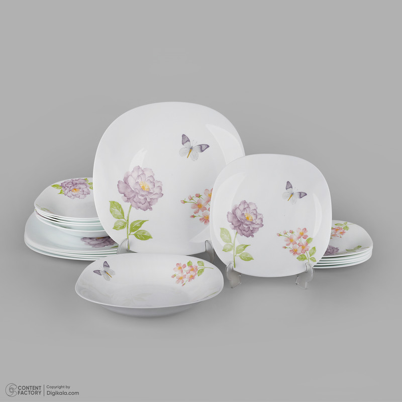 سرویس غذاخوری 18 پارچه 6 نفره مدل مربع کلاسیک 313