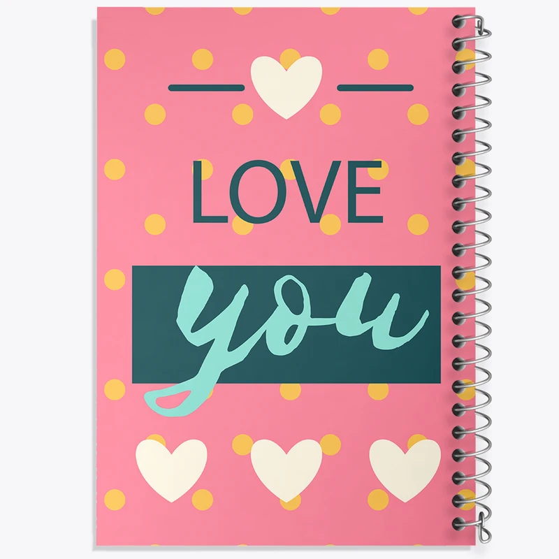 دفتر ژورنال نویسی 50 برگ خندالو مدل نقطه ای طرح Love You کد N123
