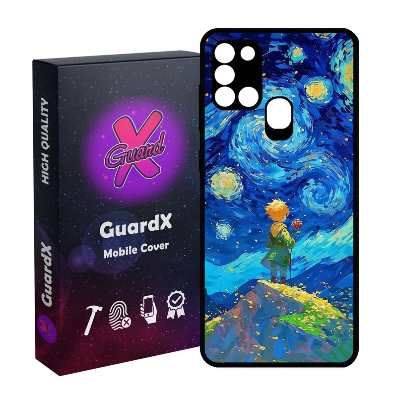 کاور گارد ایکس طرح شازده کوچولو مدل Glass10774 مناسب برای گوشی موبایل سامسونگ Galaxy A21s